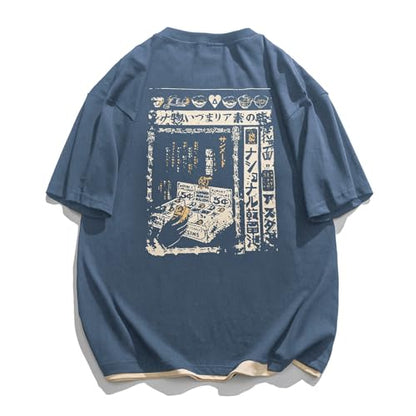 Mens 90s Vintage Oversized Shirts Unisex Harajuku T Shirt Print Graphic Tees