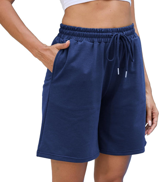 Womens Athletic Shorts Jogger Sweat Summer Loose Drawstring Bermuda Shorts with Pockets