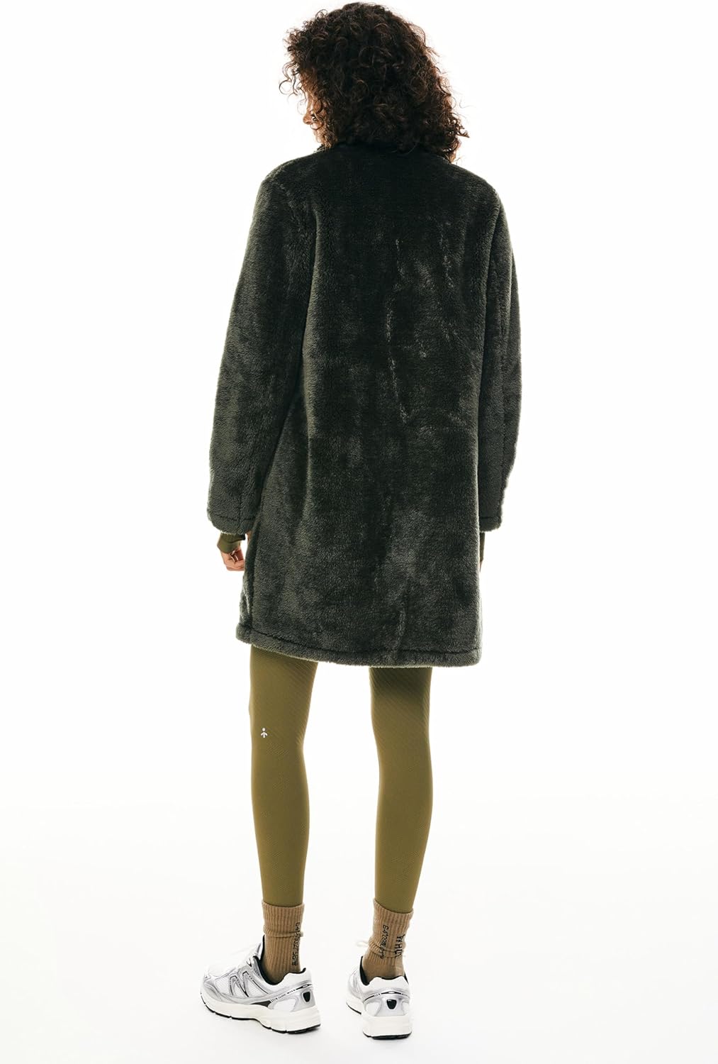 Women’s Fuzzy Fleece Faux Fur Jacket with Pockets Open Front