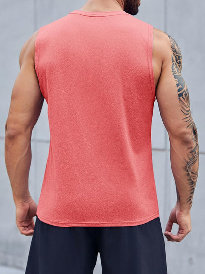 Men's Sleeveless Tank Tops Crewneck Solid Loose Fit Shirt