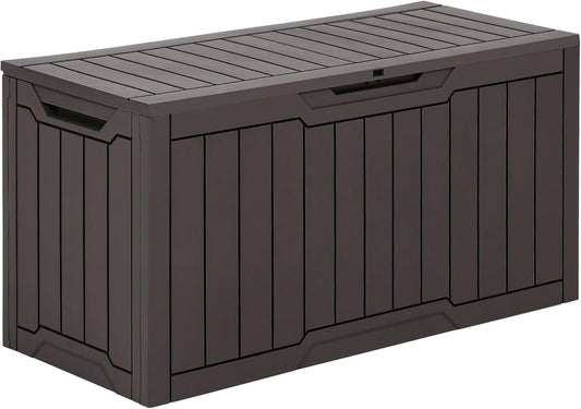 YITAHOME 120 Gallon Large Deck Box Upgraded Resin Outdoor Storage Boxes