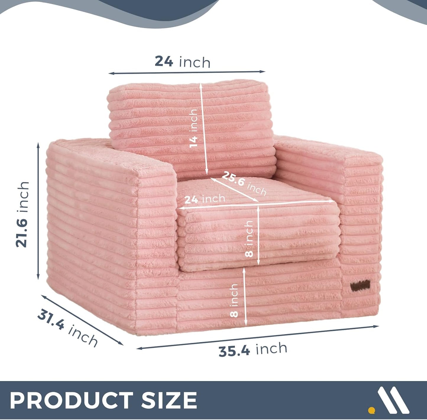 Plush Giant Bean Bag Sofa for Adults Floor Loveseat Chair with Armrests White