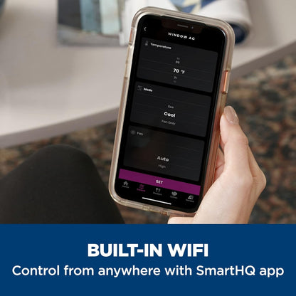 12,000 BTU Window AC Wi-Fi Enabled Cools up to 550 Sq.Ft Remote & App Control Easy Install