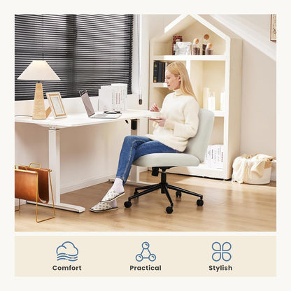 DUMOS Criss Cross Chair Legged Office Wide Comfy Desk Seat