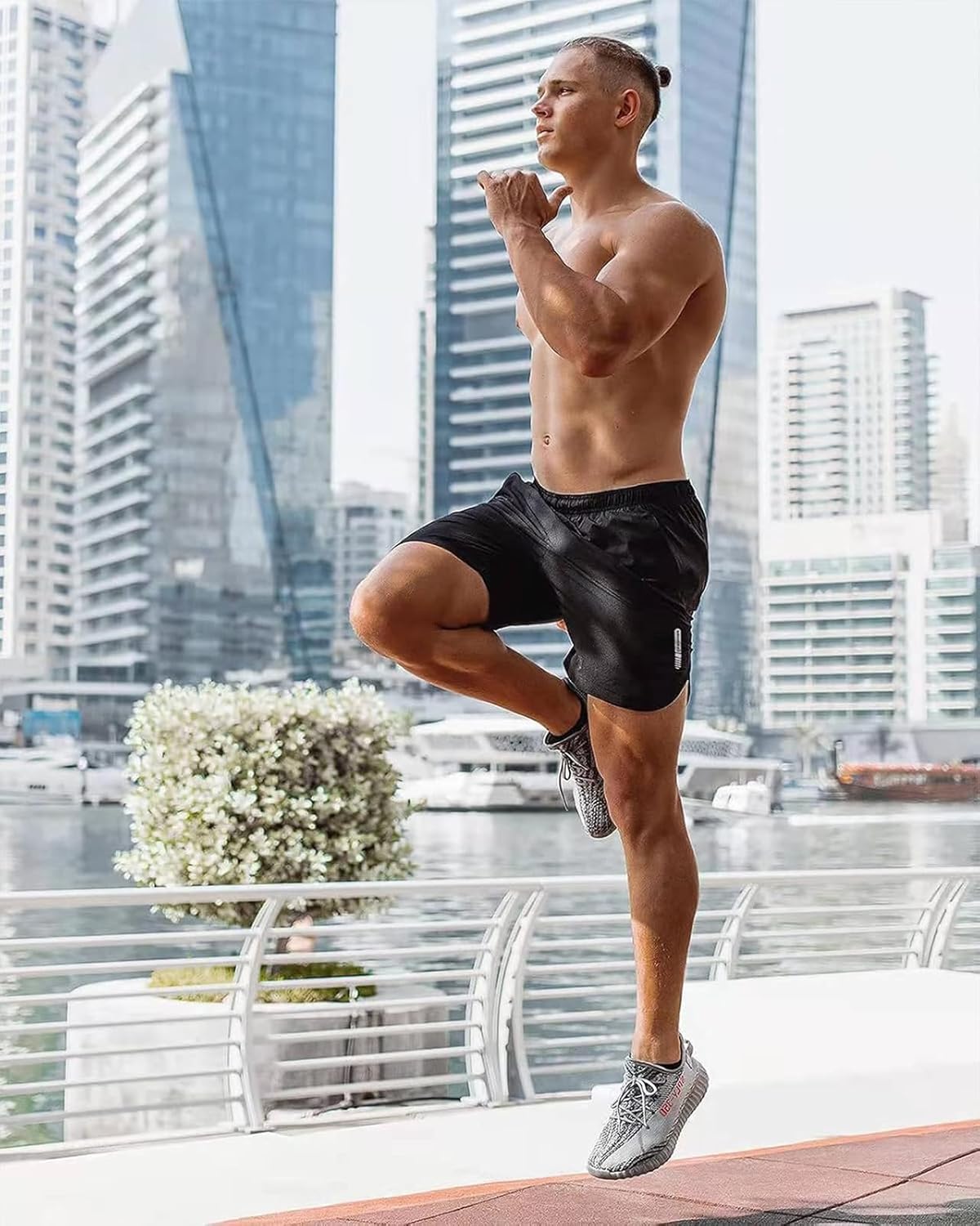 2 Pack Mens Workout Athletic Shorts 7 inch Inseam Quick Dry Hiking Shorts Men Lightweight Sports Gym Shorts Running