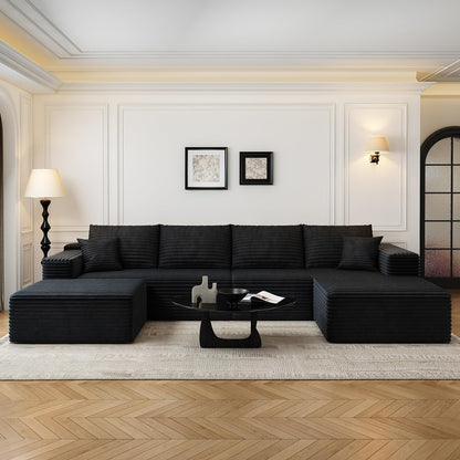 107.5" Cloud Modular Sectional Sofa with 1 Ottoman