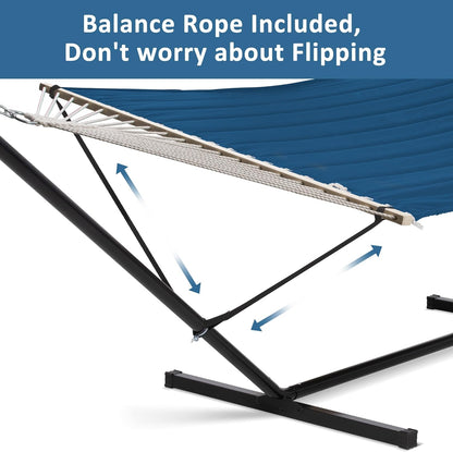 2 Person Hammock with Stand Heavy Duty Portable Dark Grey
