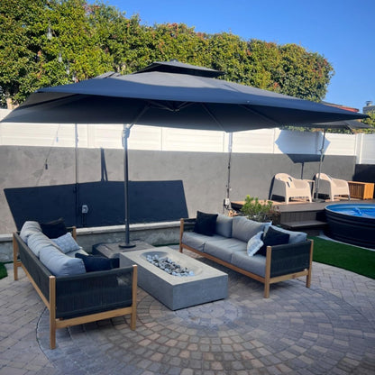 12ft Patio Umbrella with Base Large Outdoor Square Umbrella
