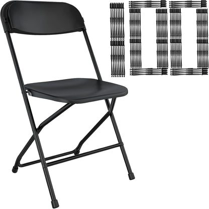 10 Pack White Folding Chairs Portable Party Chairs