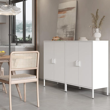 2 Door Storage Sideboard Metal Storage Cabinet with 2 Adjustable Shelf