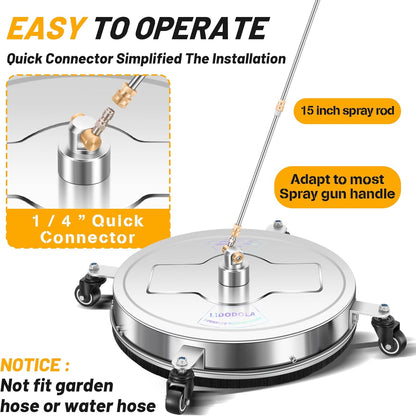 14" Pressure Washer Surface Cleaner with 4 Wheels