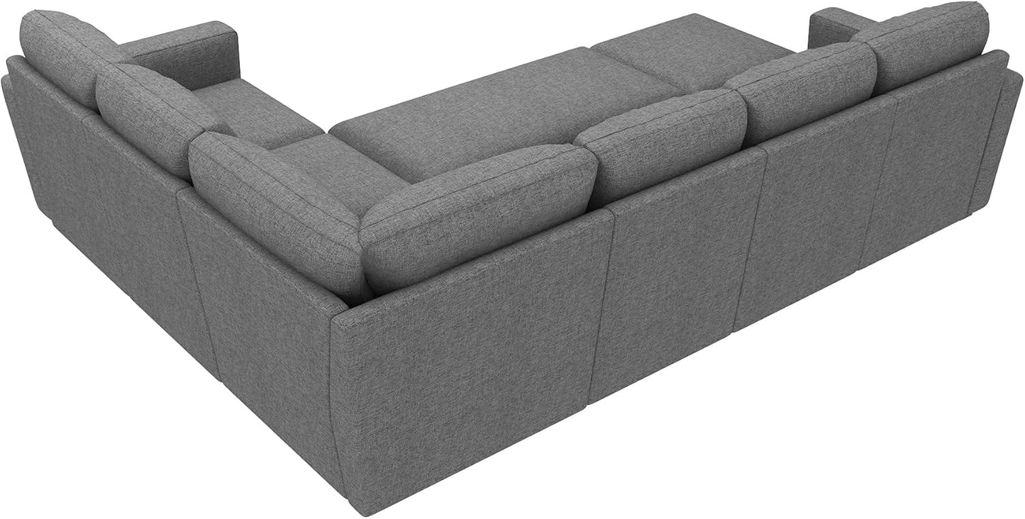Modular L-Shaped Sleeper Sofa with Pull-Out Bed and Storage