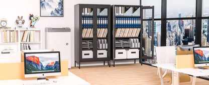 2 Door Storage Sideboard Metal Storage Cabinet with 2 Adjustable Shelf