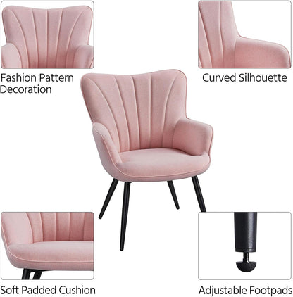 Yaheetech PU Leather Armchair Modern Accent Chair with Metal Legs