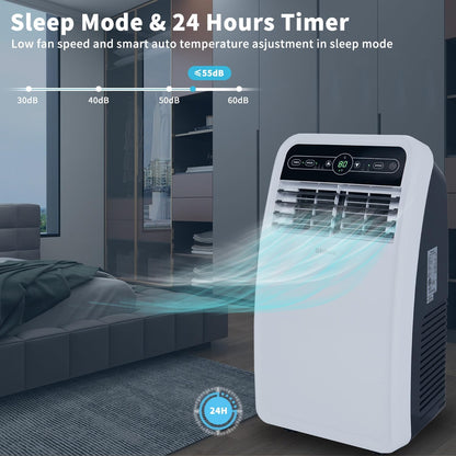 10,000 BTU Portable AC Wi-Fi Dehumidifier Fan Timer for 300 Sq.Ft with Window Kit