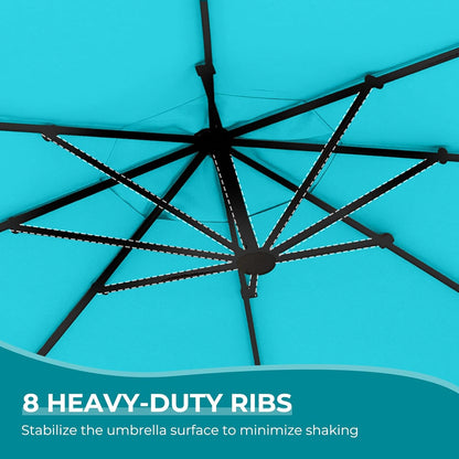 12FT Outdoor Offset Cantilever Umbrella with Base Champagne