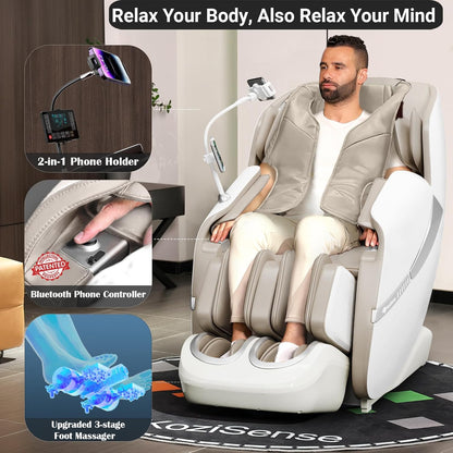 Massage Chair Zero Gravity SL-Track Shiatsu Massage Recliner Chair with Heat AI Control