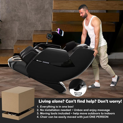 Massage Chair Zero Gravity SL-Track Shiatsu Massage Recliner Chair with Heat AI Control