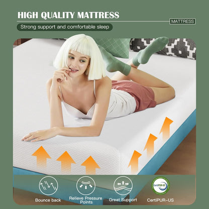 Twin 6 Inch Gel Memory Foam Mattress in a Box Medium Firm