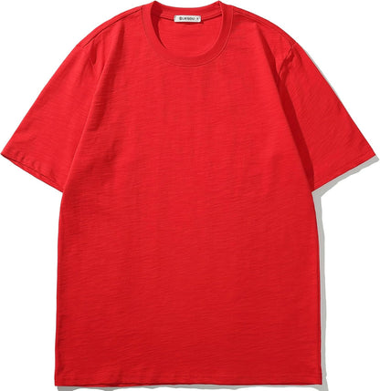 Cotton Loose Fit Thick T-Shirt Heavy Weight Crewneck Tees for Men