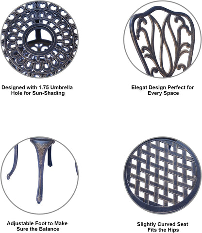 C/G 3 Piece Bistro Set Outdoor Patio Table