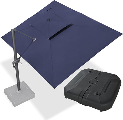 12ft Patio Umbrella with Base Large Outdoor Square Umbrella