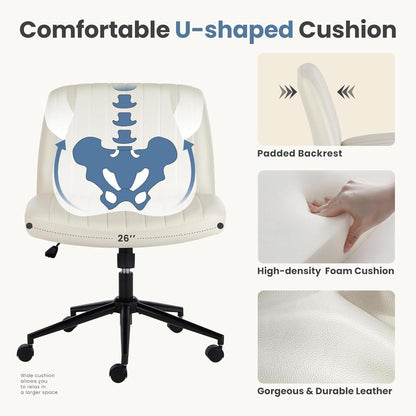 DUMOS Criss Cross Chair Legged Office Wide Comfy Desk Seat