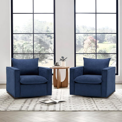 COLAMY Swivel Accent Chair Set 34 Inches Wide Upholstered Arm Chair