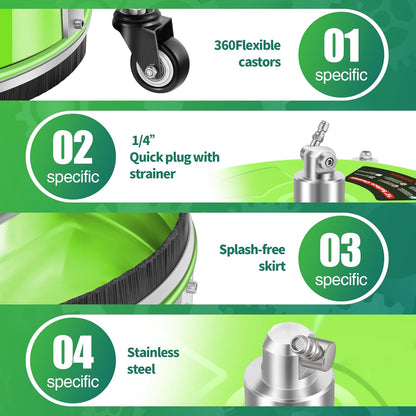 14" Pressure Washer Surface Cleaner with 4 Wheels