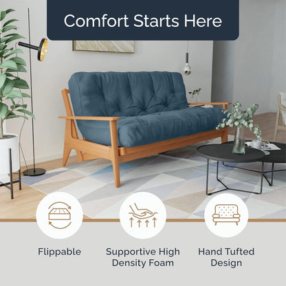 10 Inch Full Size Memory Foam Futon Mattress Mineral Blue