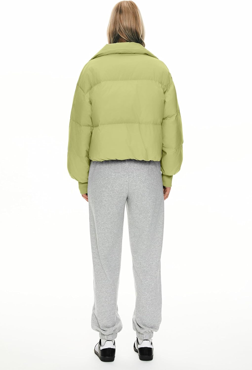 Womens Winter Oversized Cropped Puffer Jacket Zip Up Short Down Coat