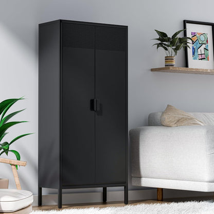 2 Door Storage Sideboard Metal Storage Cabinet with 2 Adjustable Shelf