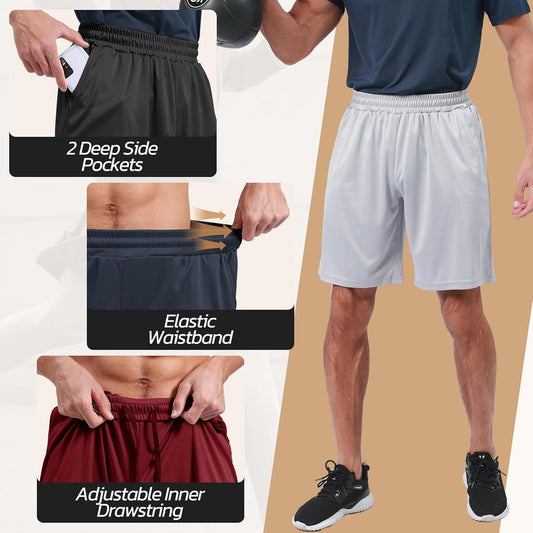 3 Pack Gym Basketball Mens Shorts