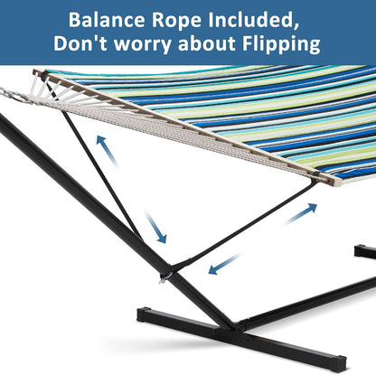 2 Person Hammock with Stand Heavy Duty Portable Dark Grey
