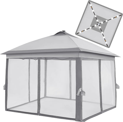 11x11 Pop Up Gazebo Canopy Tent with Mesh Netting and Sandbags