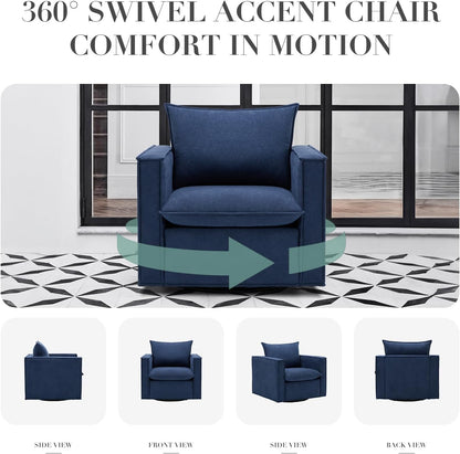 COLAMY Swivel Accent Chair Set 34 Inches Wide Upholstered Arm Chair