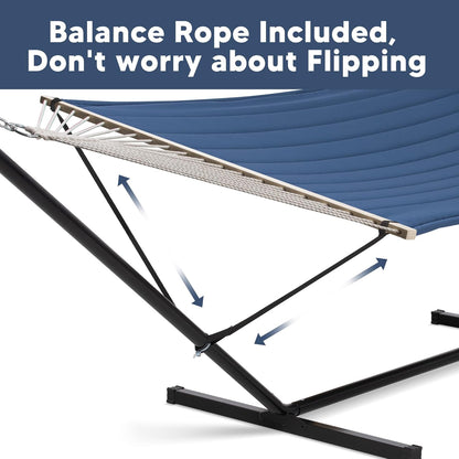 2 Person Hammock with Stand Heavy Duty Portable Dark Grey