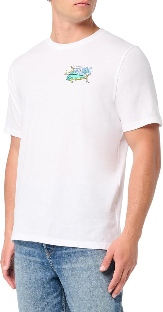 Men Fishing Graphic Tee Performance Short Sleeve Quick-Dry