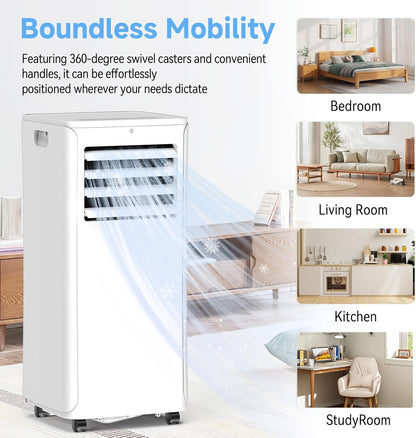 12000 BTU Portable Air Conditioner 3 in 1 AC Dehumidifier Fan with Timer Remote for Rooms