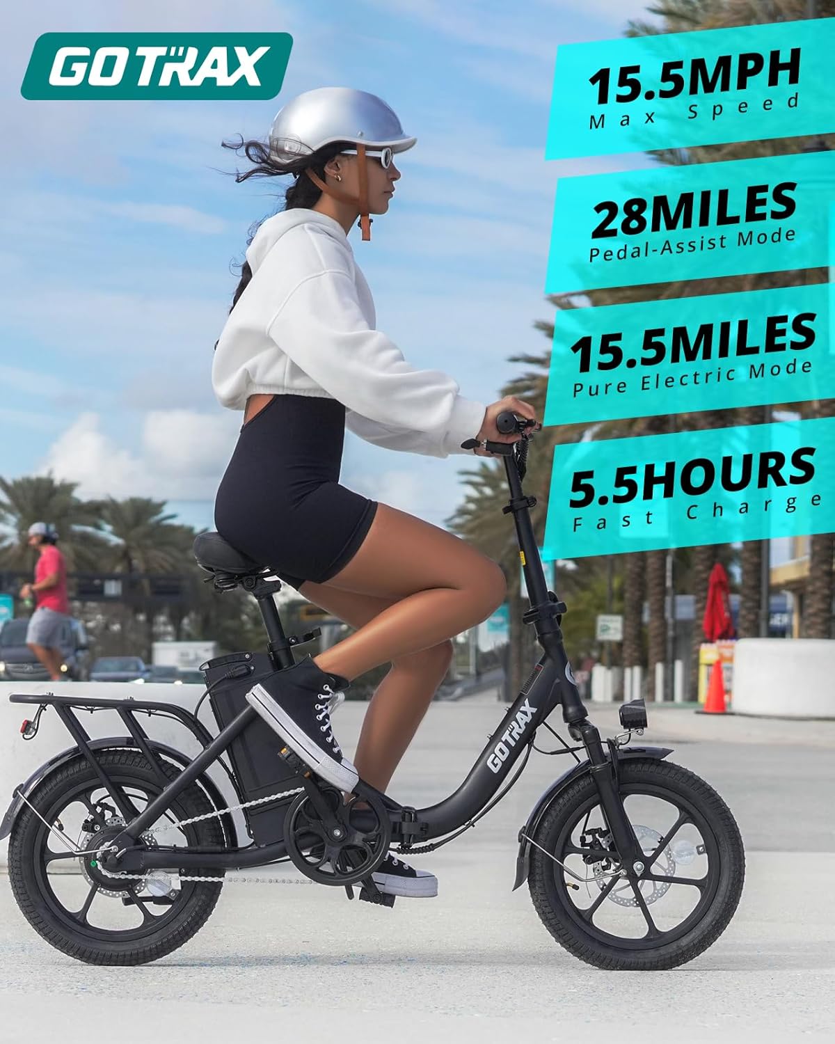 Gotrax 16" Folding E-Bike with Removable Battery 28 Mile Range