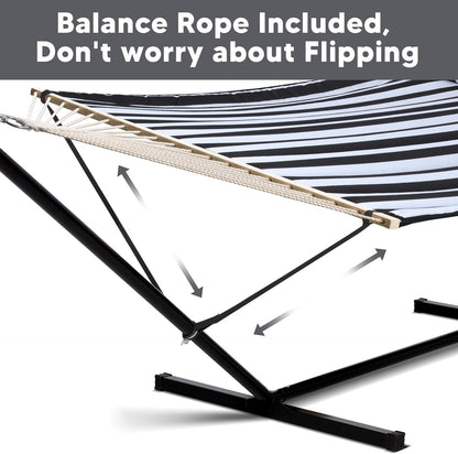 2 Person Hammock with Stand Heavy Duty Portable Dark Grey