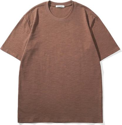 Cotton Loose Fit Thick T-Shirt Heavy Weight Crewneck Tees for Men