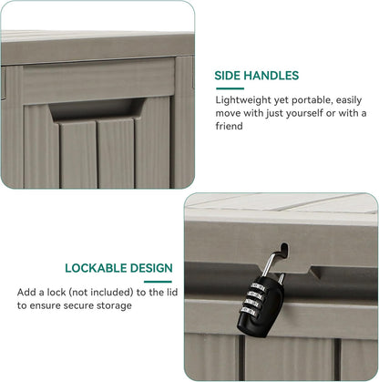 YITAHOME 120 Gallon Large Deck Box Upgraded Resin Outdoor Storage Boxes