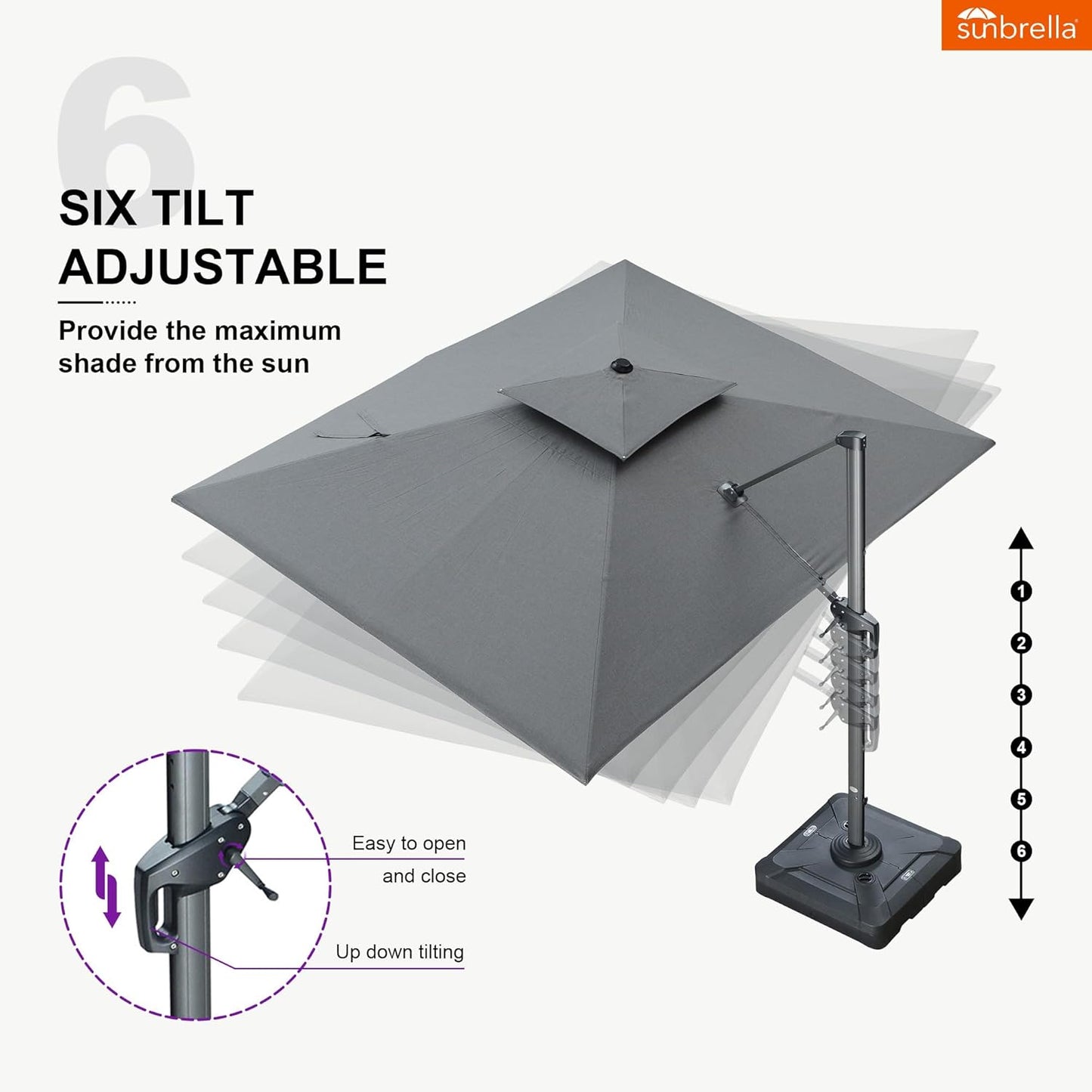 12ft Patio Umbrella with Base Large Outdoor Square Umbrella