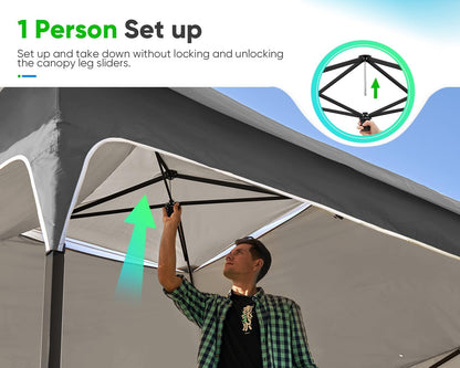 10x10FT Instant Canopy Tent – UV Protective Pop-Up Shelter for Backyard Patio or Camping