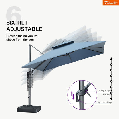 12ft Patio Umbrella with Base Large Outdoor Square Umbrella