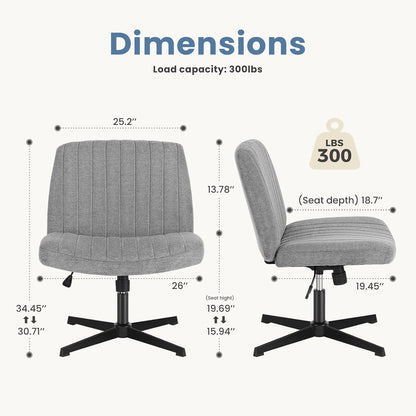 DUMOS Criss Cross Chair Legged Office Wide Comfy Desk Seat