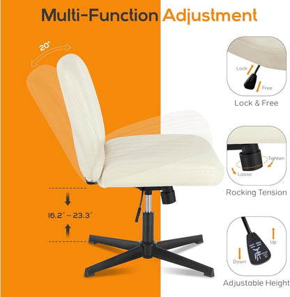 DUMOS Criss Cross Chair Legged Office Wide Comfy Desk Seat