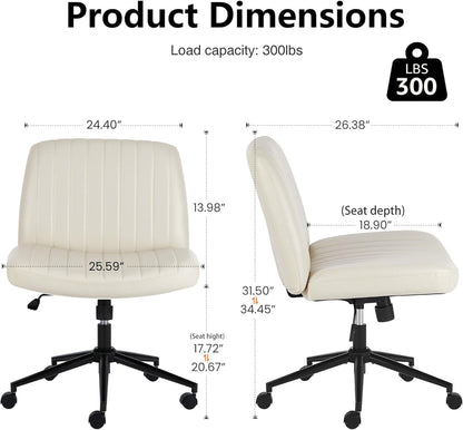 DUMOS Criss Cross Chair Legged Office Wide Comfy Desk Seat