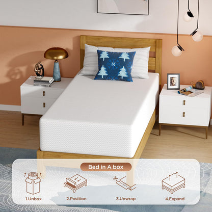 Twin 6 Inch Gel Memory Foam Mattress in a Box Medium Firm